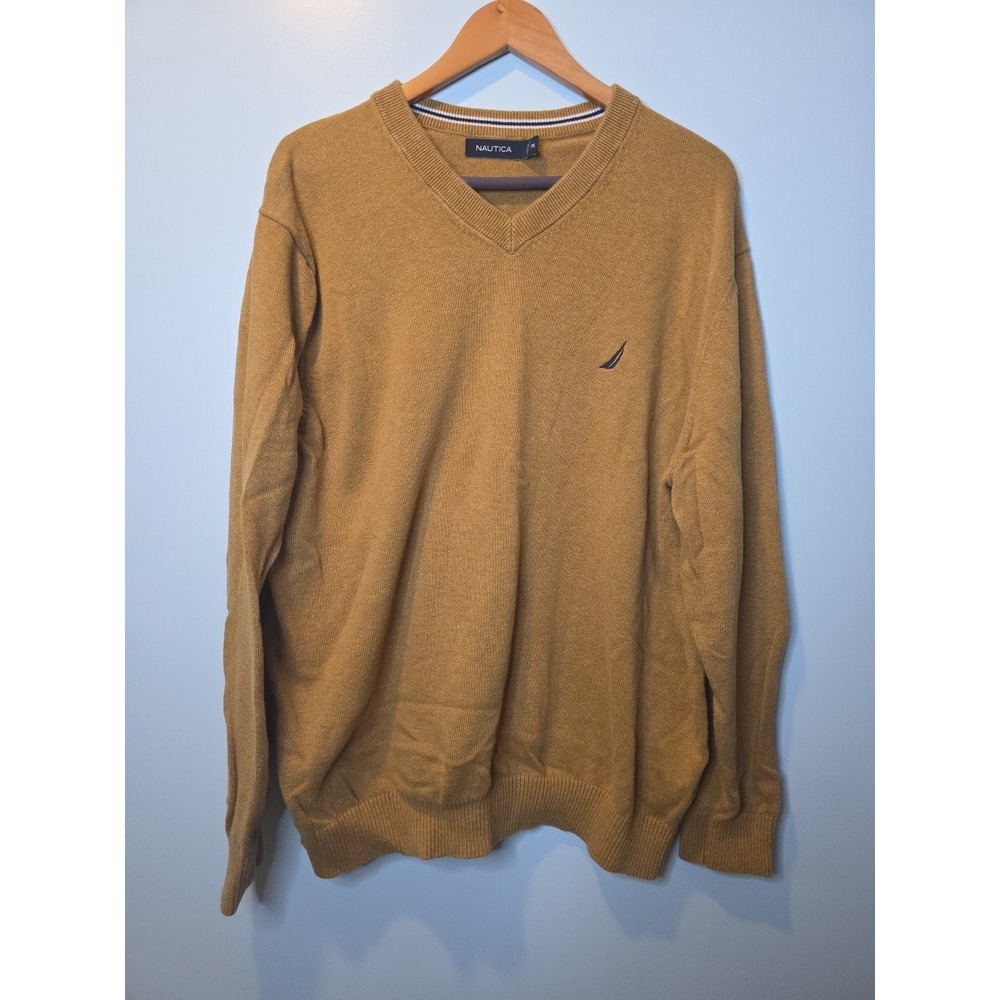 Nautica Navtech Classic-Fit V-Neck Sweater Mens 2XL‎ oversized Layering